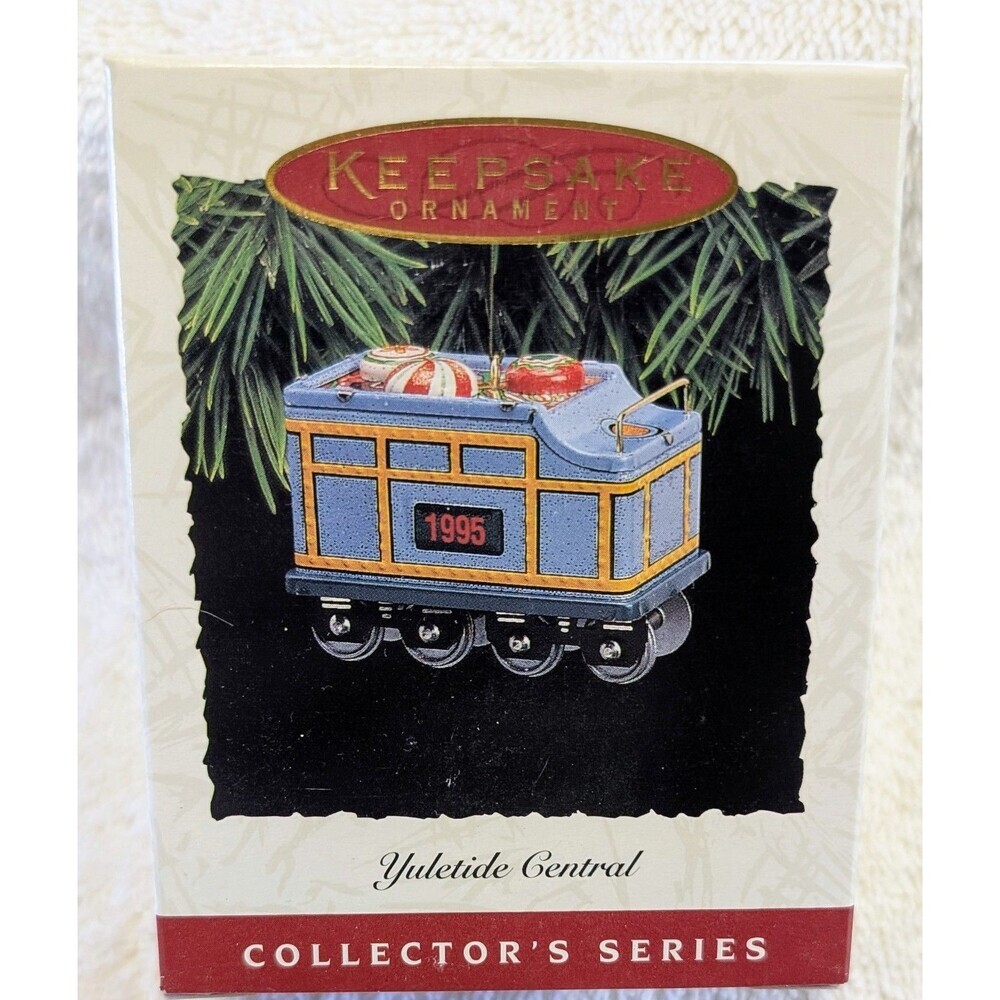 Vintage 1995 Hallmark Keepsake “Yuletide Central” Tender Car Ornament NOS Train